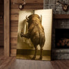 Maxcorners Funny Bison Canvas Wall Art - Rustic Bathroom Lodge Decor for Hunters - Unique Wildlife Cabin Print