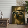 Maxcorners Cowboy Raccoon with Revolver Canvas Wall Art, Funny Western Critter Decor