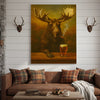 Maxcorners Moose Smoking & Drinking Canvas - Rustic Bar Wall Art Hunting Lodge & Man Cave Decor