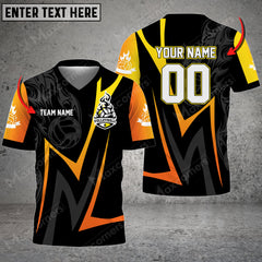 Maxcorners Volleyball Flame Pattern Color Options Personalized 3D V-neck T-Shirt