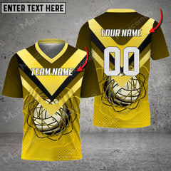 Maxcorners Volleyball Color Options Personalized Name V-neck T-Shirt