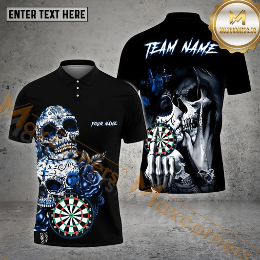 Maxcorners Darts Day Of The Death Dartboard Multicolor Options Personalized Name, Team Name 3D Polo Shirt (4 Colors)