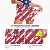 Maxcorners Pickleball Sleeveless Zipper Sports Dress Set American Flag Stars & Stripes Pattern
