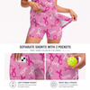 Maxcorners Pickleball Sleeveless Zipper Sports Dress Set Pink Ribbon Breast Cancer Awareness Hope Print