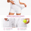 Maxcorners Pickleball Sleeveless Zipper Sports Dress Set Neon Fireball Paddle Pattern