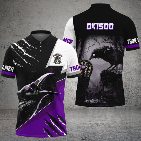 Maxcorners Personalized Orange 8 Ball Pool Crows Billiard Shirts For Men, Halloween Pool Team Jersey Outfit MT3107 For Moss