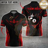 Maxcorners Billiards Golden 8 Ball King Crown Multicolor Options Personalized Name, Team Name Unisex 3D Shirt