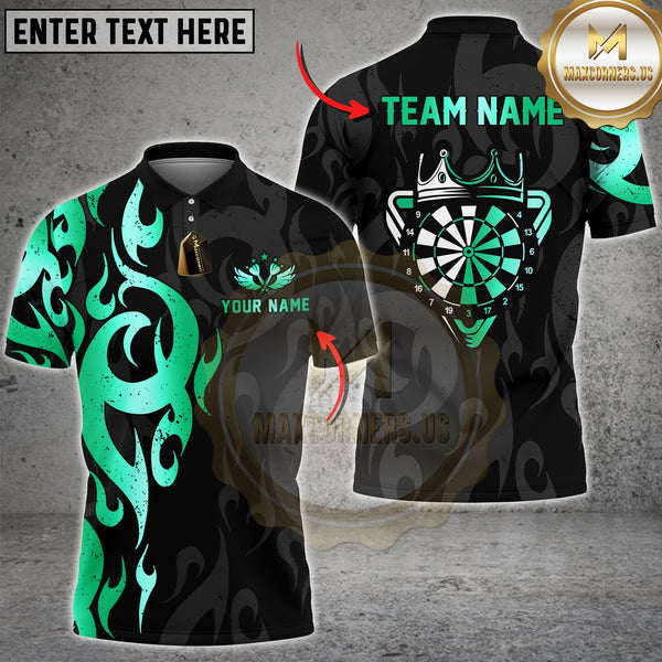Maxcorners Darts Flame Gold Crown Tribal Style Multioptions Personalized Name, Team Name Unisex 3D Shirt