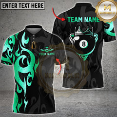 Maxcorners Billiard Flame Gold Crown Tribal Style Multioptions Personalized Name, Team Name Unisex 3D Shirt