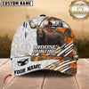 Maxcorners Hunting Silver Line White Camouflage Denim Personalized Name 3D Cap (Deer/Moose)