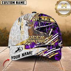 Maxcorners Deer Hunting White Camouflage Denim Personalized Name 3D Cap (4 colors)