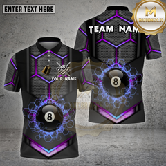 Maxcorners Billiards Tech Hexagon 8 Ball Multicolor Options Personalized Name, Team Name Unisex 3D Shirt
