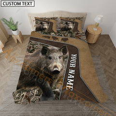 Maxcorners Hunting Forest  Bedding Set 3D Print Custom Name (Deer/Moose/Boar/Bear)