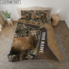 Maxcorners Hunting Forest  Bedding Set 3D Print Custom Name (Deer/Moose/Boar/Bear)