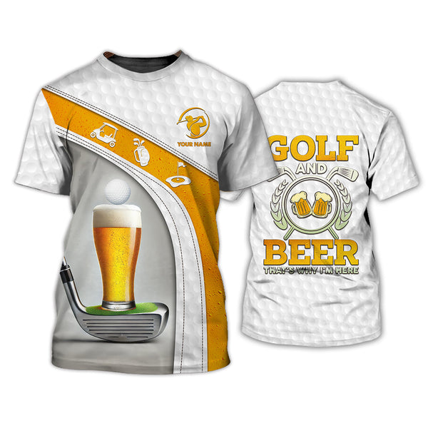 Maxcorners Golf and Beer That Why I Am Here Polo Shirts Golf Club Personalized Golf Apparel for Golfers