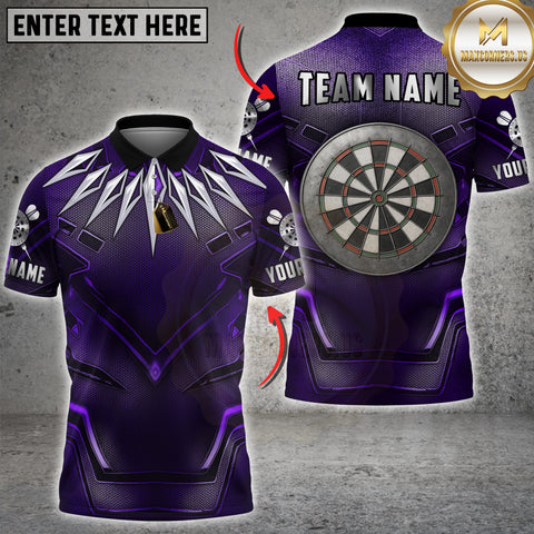 Maxcorners Dart Shirt Panther Suit Purple Vibranium Style Dartboard Design Multicolor Options Personalized Name, Team Name Unisex 3D Shirt