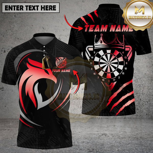 Maxcorners Darts Royal Gold Eagle Crown Black Pattern Multioptions Personalized Name, Team Name Unisex 3D Shirt