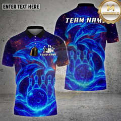 Maxcorners Bowling Ocean Dolphins Underwater Theme Multioptions Personalized Name, Team Name Unisex 3D Shirt (4 Colors)