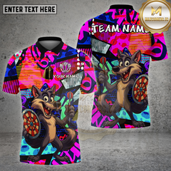 Maxcorners Dart Shirt Funny Wolf Graffiti Style Multioptions Personalized Name, Team Name Unisex 3D Shirt (4 Colors)