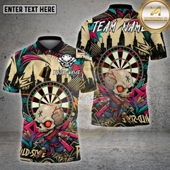 Maxcorners Darts Samurai Skull Graffiti City Style Multioptions Personalized Name, Team Name Unisex 3D Shirt