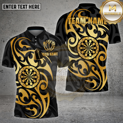 Maxcorners Darts Shirt Golden Tribal Pattern Multioptions Personalized Name, Team Name Unisex 3D Shirt (4 Colors)