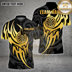 Maxcorners Darts Shirt Golden Tribal Flame Multioptions Personalized Name, Team Name Unisex 3D Shirt (4 Colors)