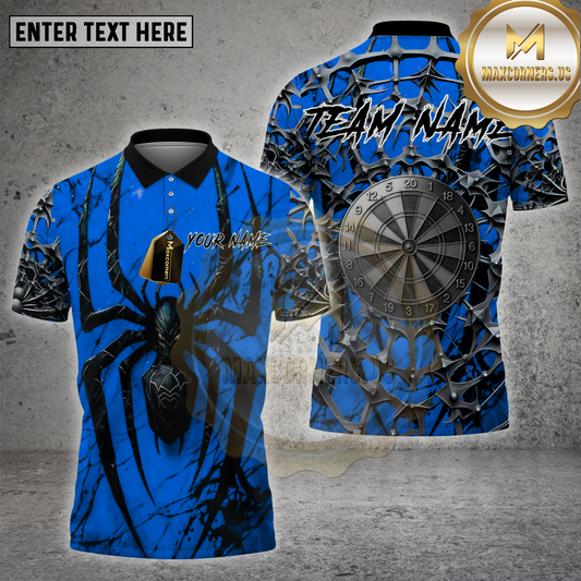 Maxcorners Darts Shirt Black Widow Spider Web Multicolor Options Personalized Name, Team Name 3D Shirt (4 Colors)