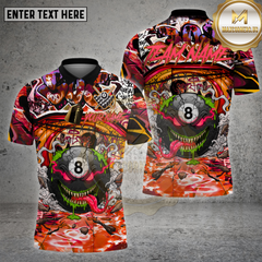 Maxcorners Billiards Shirt 8 Ball Monster Urban Splash Multioptions Personalized Name, Team Name Unisex 3D Shirt (4 Colors)