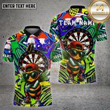 Maxcorners Darts Shirt Cool Bee Graffiti Urban Style Multioptions Personalized Name, Team Name Unisex 3D Shirt (4 Colors)