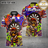 Maxcorners Darts Shirt Cool Bee Graffiti Urban Style Multioptions Personalized Name, Team Name Unisex 3D Shirt (4 Colors)