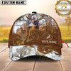 Maxcorners Hunting Whitetail Deer Brown Tooled Leather Camo Patch Custom Name 3D Cap (6 Colors)