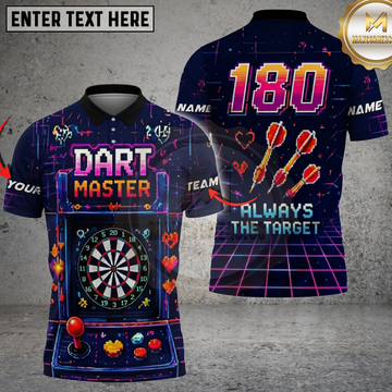 Maxcorners Darts Shirt Retro Arcade Pixel Design Multicolor Options Personalized Name, Team Name 3D Shirt