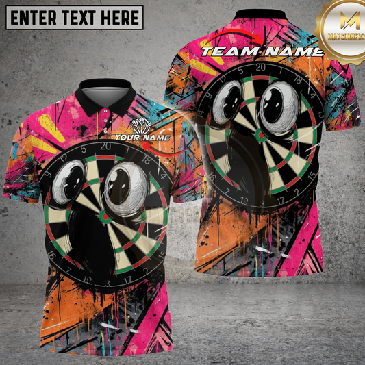 Maxcorners Darts Shirt Winking Heart Cartoon Multicolor Options Personalized Name, Team Name 3D Shirt