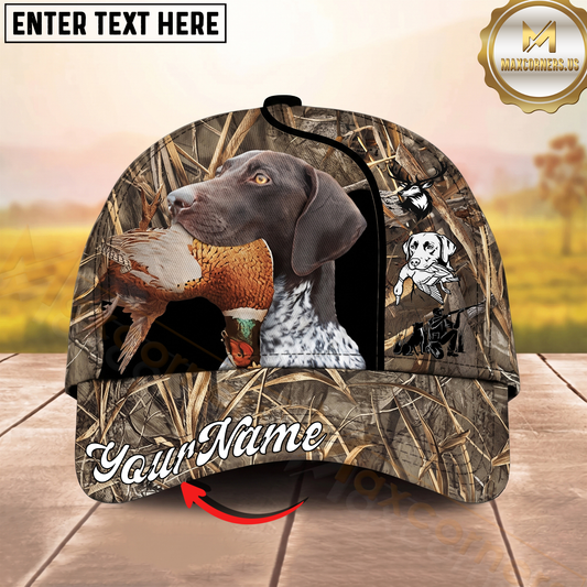 Maxcorners Hunting German Shorthaired Pointer Duck Retriever Personalized Name 3D Cap