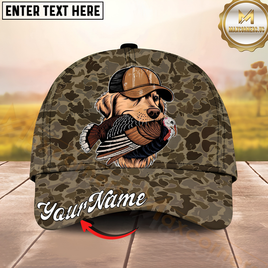 Maxcorners Hunting Retriever Turkey Graphic Personalized Name 3D Cap