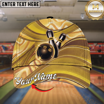 Maxcorners Bowling Golden Strike Motion Multicolor Options Personalized Name Cap