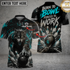Maxcorners Bowling Shirt Fierce Wolf Strike Design Multicolor Options Personalized Name, Team Name 3D Shirt