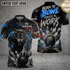 Maxcorners Bowling Shirt Fierce Wolf Strike Design Multicolor Options Personalized Name, Team Name 3D Shirt