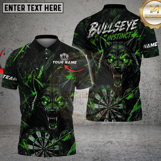 Maxcorners Darts Shirt Fierce Purple Wolf Design Multicolor Options Personalized Name, Team Name 3D Shirt