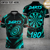Maxcorners Darts Shirt Neon Purple Bullseye Design Multicolor Options Personalized Name, Team Name 3D Shirt