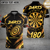 Maxcorners Darts Shirt Neon Purple Bullseye Design Multicolor Options Personalized Name, Team Name 3D Shirt