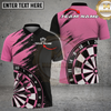 Maxcorners Darts Shirt Pink Bullseye Graphic Multicolor Options Personalized Name, Team Name 3D Shirt