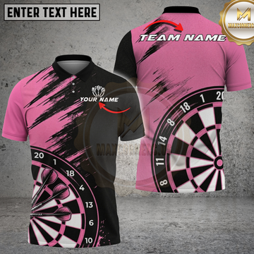 Maxcorners Darts Shirt Pink Bullseye Graphic Multicolor Options Personalized Name, Team Name 3D Shirt
