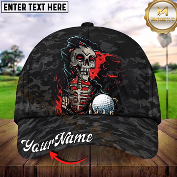 Maxcorners Golf Grim Reaper Dark Camo Personalized Name 3D Cap
