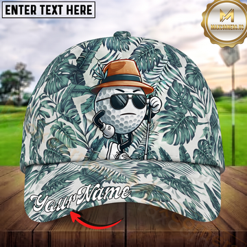 Maxcorners Golf Tropical Cool Ball Personalized Name 3D Cap