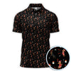 Maxcorners Christmas Dachshund Pattern Polos, Funny Xmas Wiener Dog Golf Shirt, Festive Golf Gift For Men