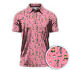 Maxcorners Funny Dachshund Pattern Golf Shirt For Men, Christmas Golf Polos, Xmas Golf Shirt For Golfer
