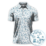 Maxcorners Christmas Golf Shirt For Men, Funny Xmas Dog Pattern Polos, Golf Shirt For Golfers