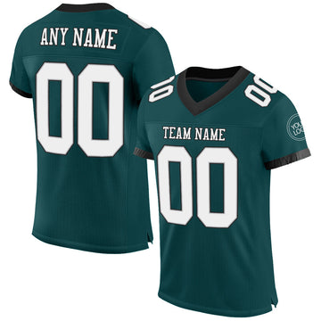 Maxcorners Custom Midnight Green White Gray-Black Mesh Authentic Football Jersey LM2605