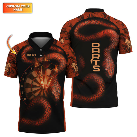 Maxcorners Dart Shirts For Men's, Flaming Dartboard Darts Jersey, Custom Name Darts Shirt LM0509